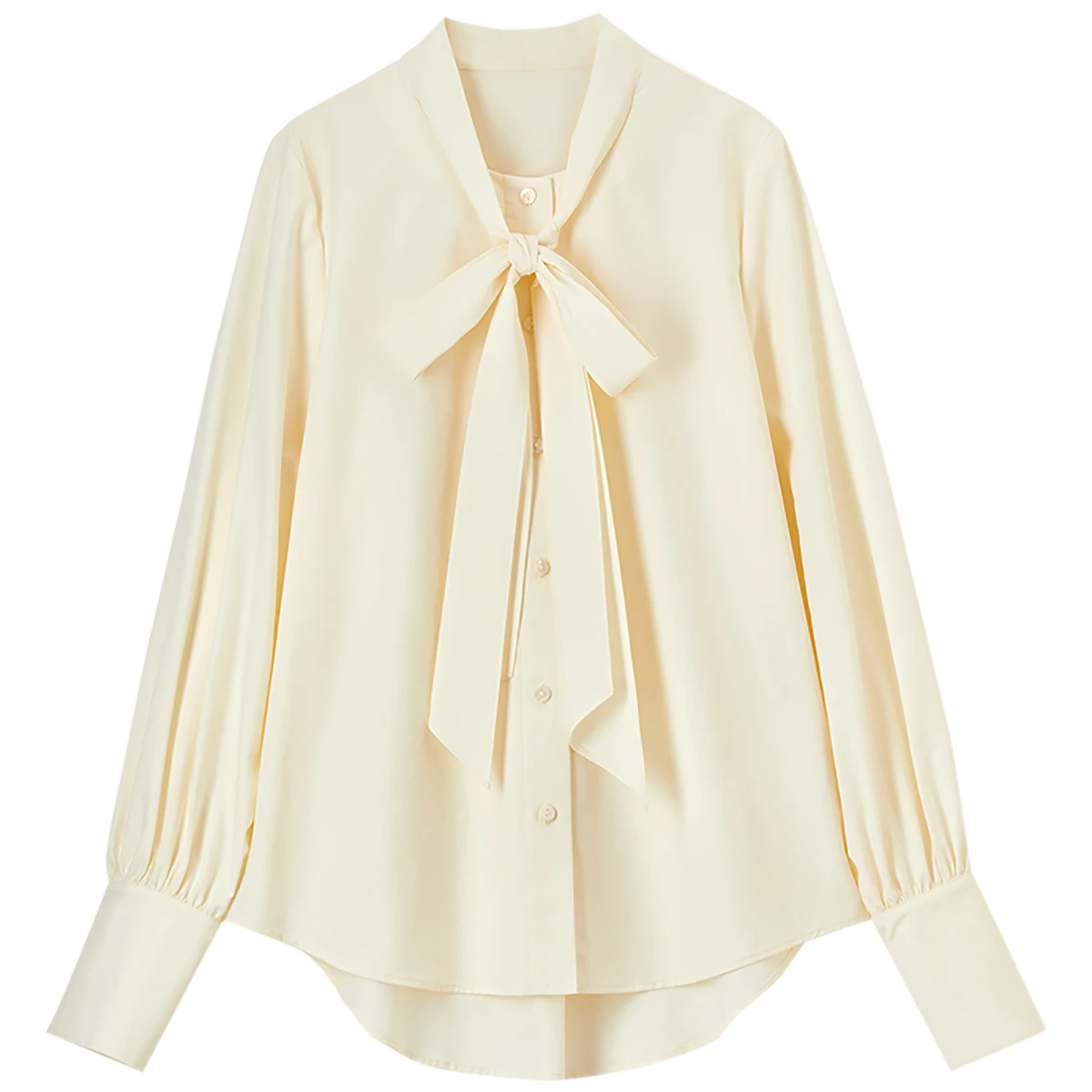 SENTUBILA  Apricot Thin Lyocell Women Blouse 2025 Casual Lace-up Shirt Elegant Commute Style Single Breasted Tops 151C58284