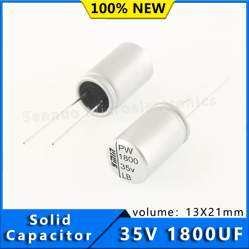 

2pcs new 35v 1800uf capacitor 13x21mm 1800 uf 35 v Solid Electrolytic Capacitor High allowable ripple current and low ESR