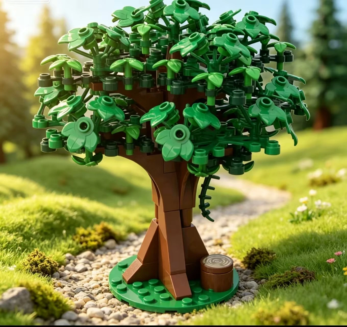 Image of 183-teiliger MOC-Baustein-Bausatz Pflanzenserie Waldbaum-Modell Geschenk Fertige Größe 15 * 15 * 15cm