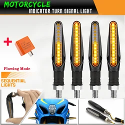 Luz LED de intermitentes para motocicleta, indicadores direccionales, intermitente ámbar, lámpara de señal de giro que fluye, luces intermitentes para motocicleta de 12LED