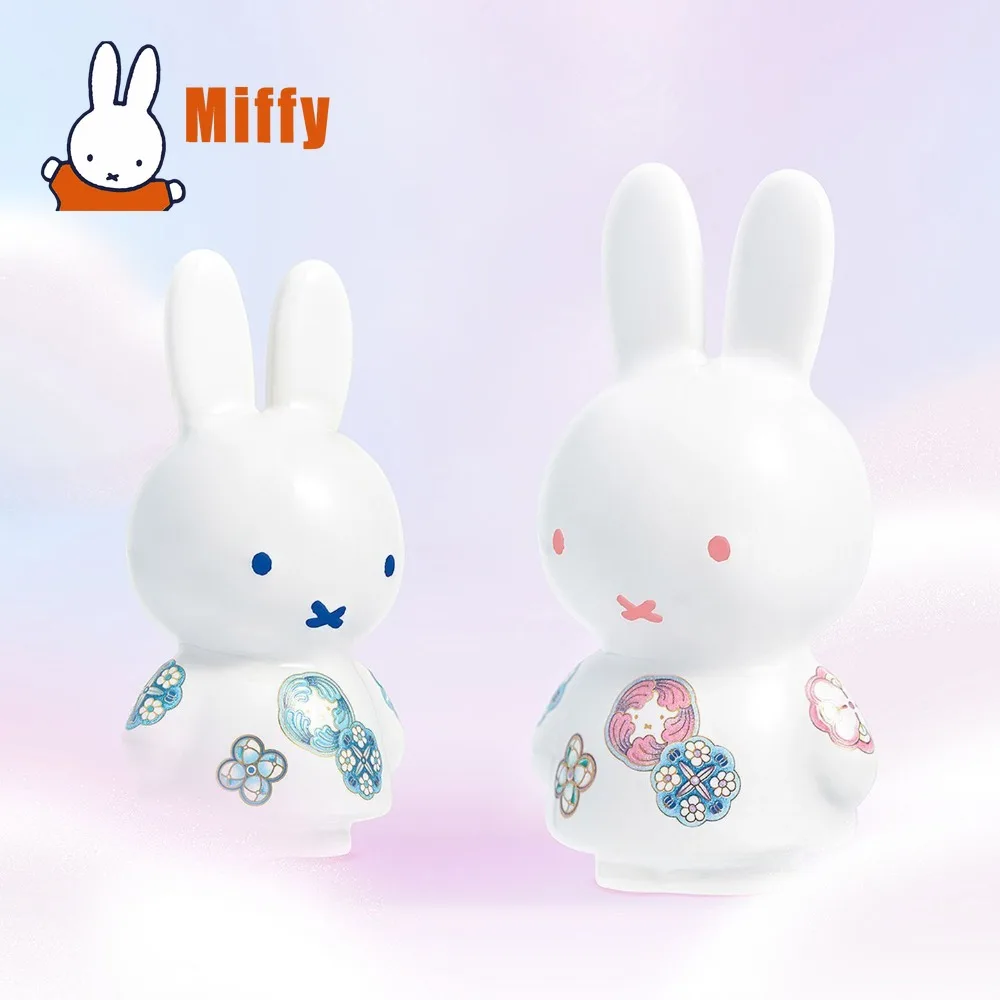かわいいミッフィー陶器コレクションフィギュアキュートなウサギの装飾品光沢のある磁器製コレクターズアイテム家の装飾女の子へのギフト