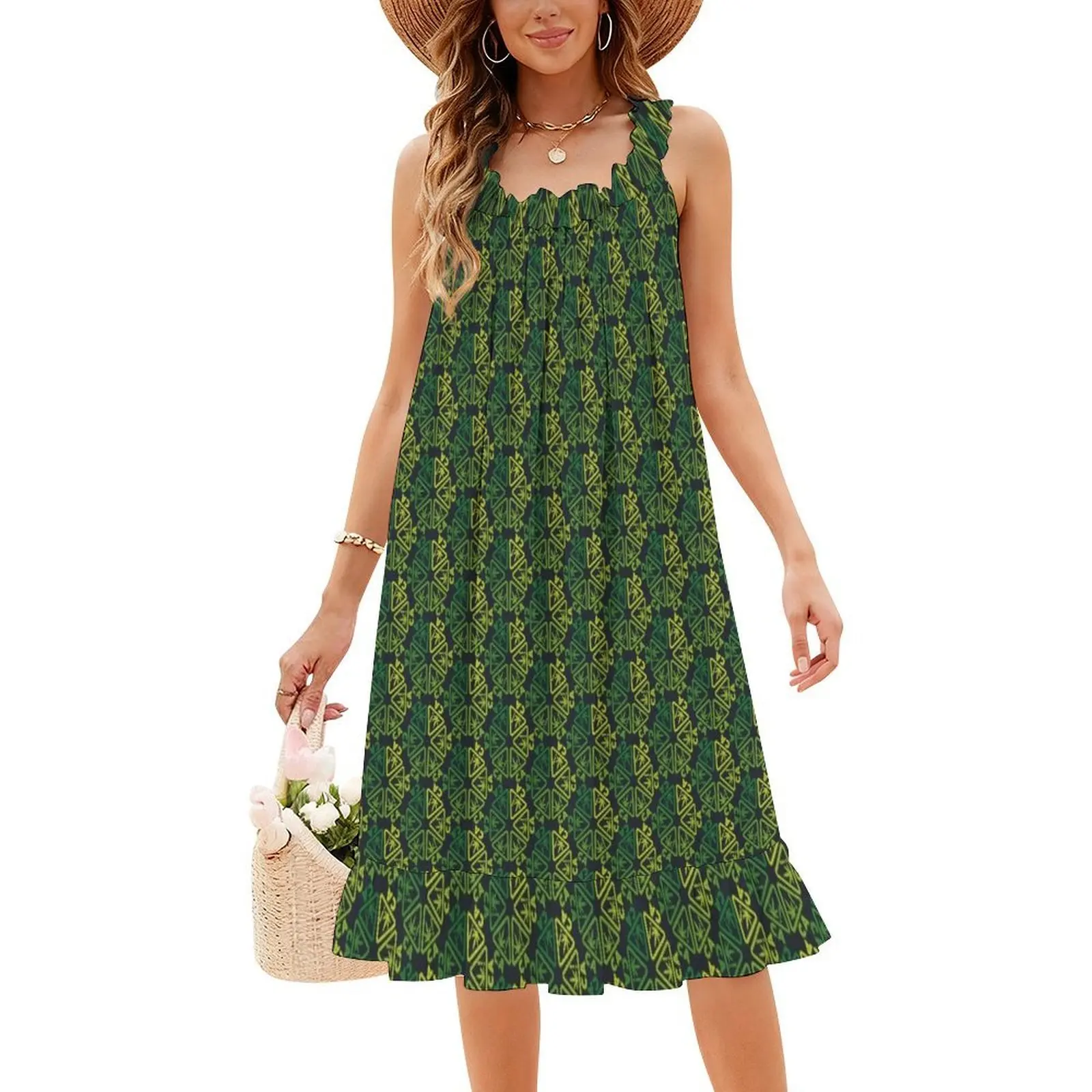 تحذير نمط حبيبته العنق فستان أنيق الصيف فستان الحفلات للنساء الاعشاب وعاء كاليفورنيا تحذير نمط فستان ل