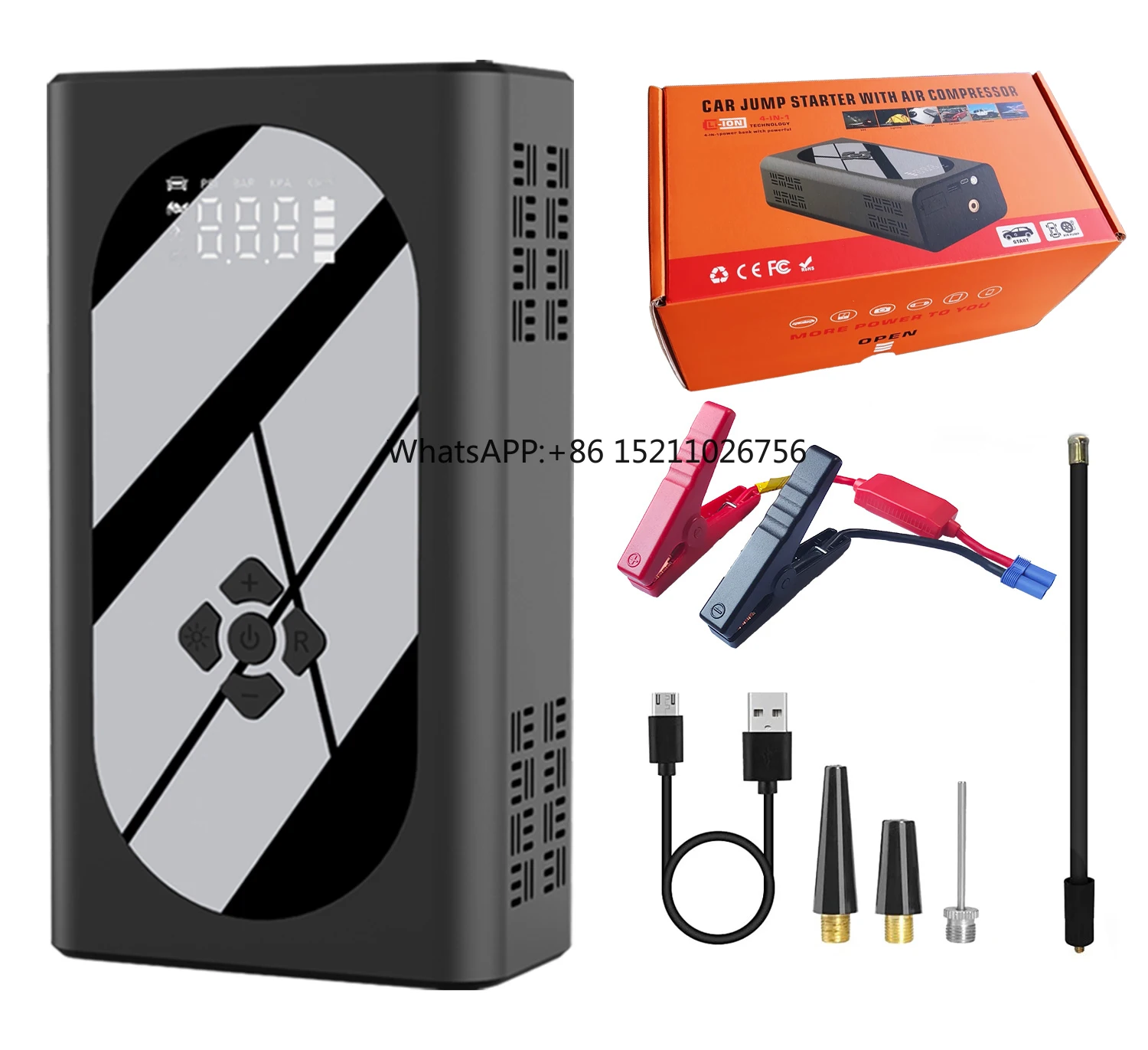 3000A Jump Starter Power Bank 150PSI Air Compressor Tire Pump 12v Car Jump Starter Kit With Air Pump