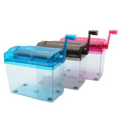 Mini Shredder Strip Cut Paper Shredder Hand Shredder with Clear Basket A4 Paper Documents Cutting Tool for Office Home Desktop