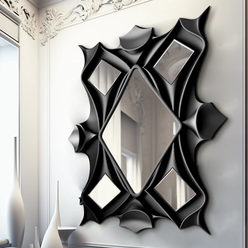 Decorative mirror villa, living room sofa background wall mirror corridor, entrance fireplace mirror