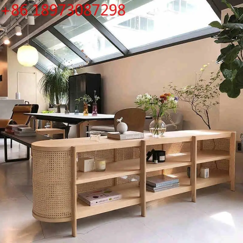 

Скандинавский ротанговый шкаф для телевизора из цельного дерева, постмодернистский домашний шкаф для гостиной, комбинированная мебель для маленькой квартиры