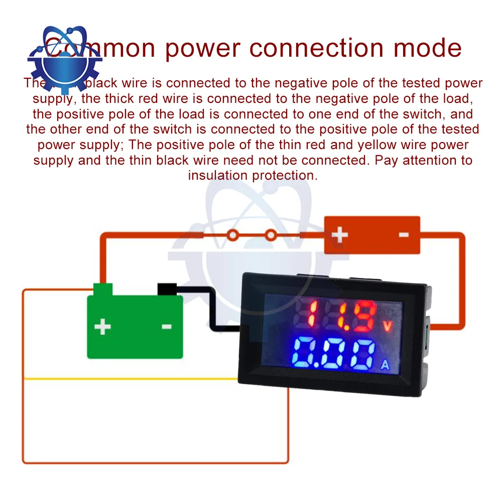 DC4-30V 10A電圧電流パワー温度メーターLEDディスプレイパネルNTC温度センサーレギュレータ電流メーターテスター付き