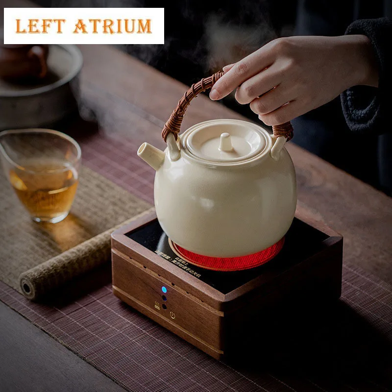 

Soda Glazed Teapot Household Beam Pot Single Pot Relief Ceramic Chinese Kung Fu Tea Set With Filter Kettle For Electric Heater