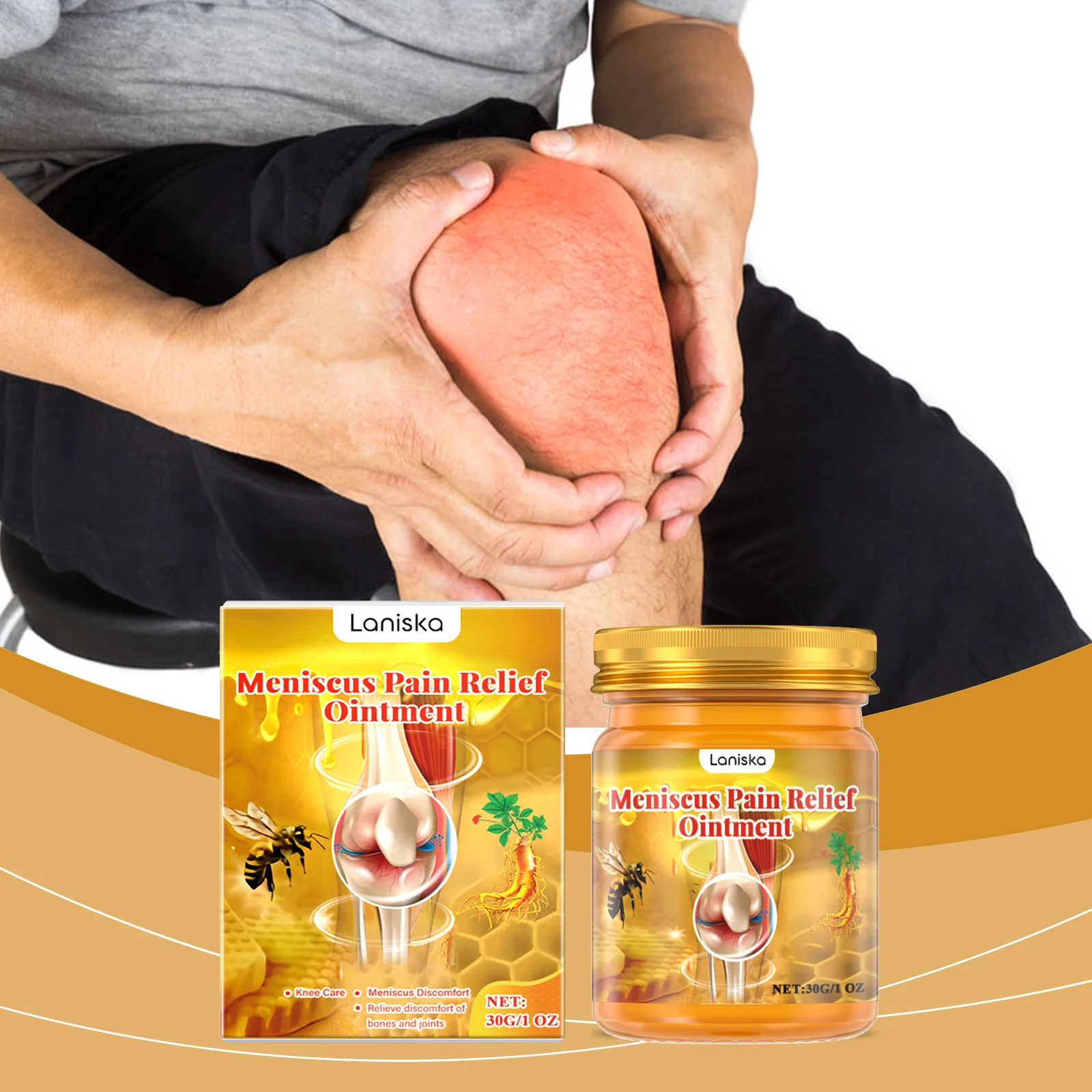 Crema de Terapia Ósea con Veneno de Abeja, Analgésico para Articulaciones, Tratamiento Reumatoide, Alivia el Dolor Lumbar, de Rodilla y Muscular, Crema para el Alivio del Dolor de Meniscos