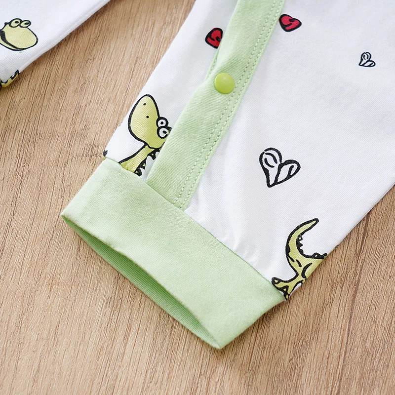 Baby Clothes Cute Love Dinosaur Cotton Comfortable And Soft 0-18 Boys And Girls Spring And Autumn Long Sleeved Baby Jumpsuit