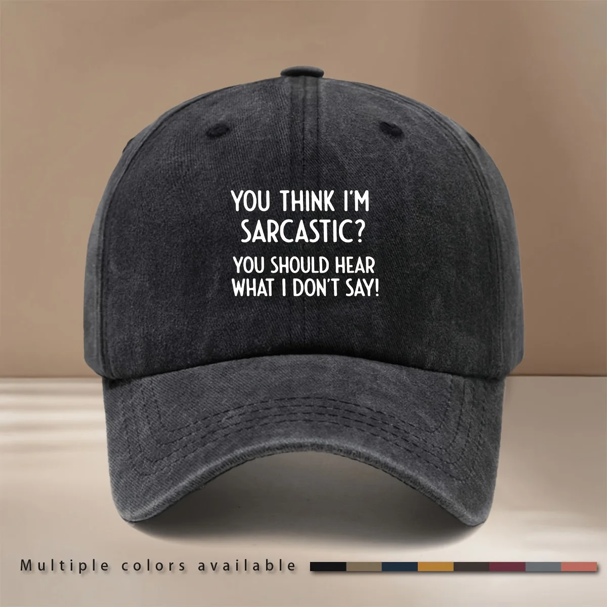 This Is a Baseball Cap with the Text 