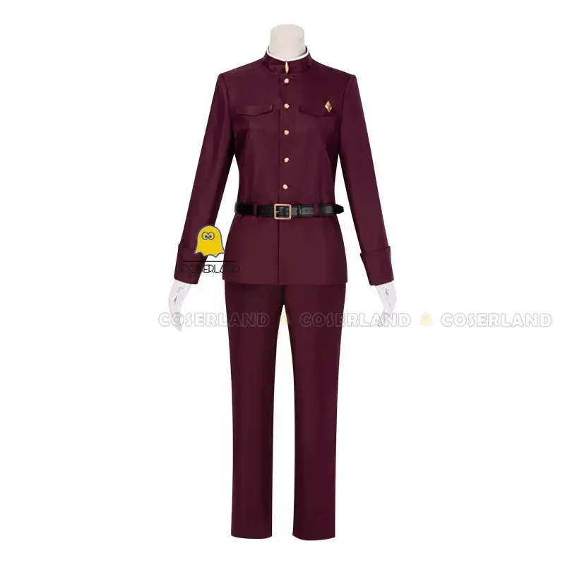 QQ8 Anime Tetcho Suehiro Costume Cosplay Parrucca Saigiku Jono Teruko Okura Mantello Rosso Cappello Caccia Cani Uniforme Uomo Donna 5Lk¥