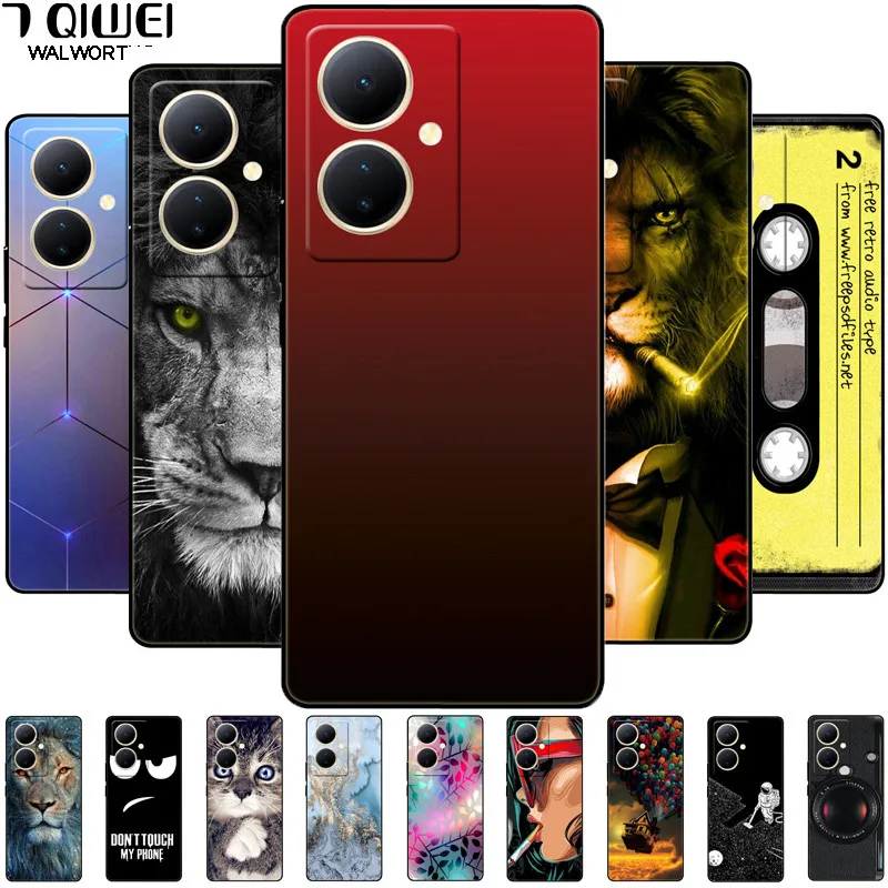 For Vivo V29 Lite 5G Case Global TPU Silicone Wolf Lions Phone Shell For VIVO V29 LITE 6.78 Funda on V29Lite Cat Animals Covers