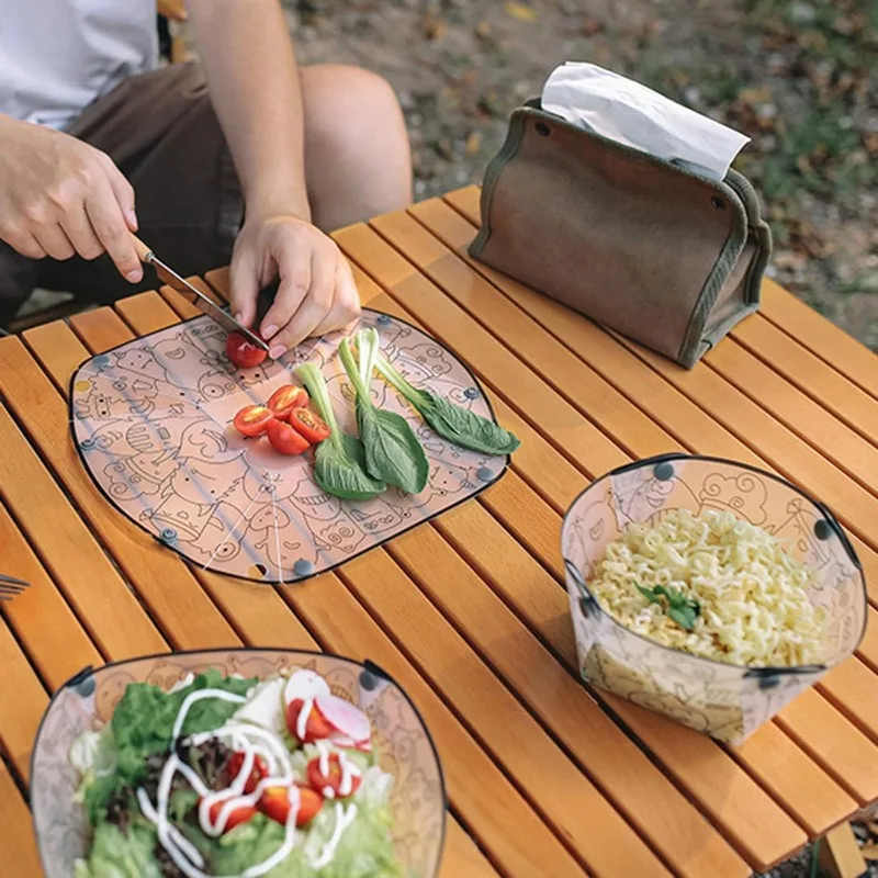 Collapsible Bowl Plate Portable Camping Tableware Heat-Resistant Ultra-Light Folding Tableware for Camping Outdoor