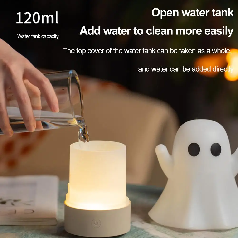 Diffusore di aromi USB silenzioso Mini diffusore di olio ad ultrasuoni a forma di fantasma con luce a 7 colori 3 in 1 umidificatore per aromaterapia luce notturna
