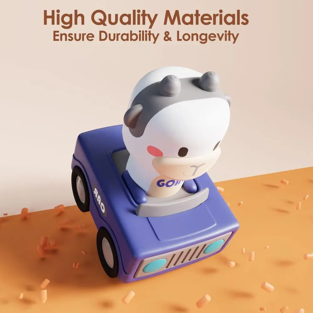 Cute Cartoon Press To Go Car Interactive Birthday Gifts Animal Racing Car Infant Play Vehicle Toddlers 1-3