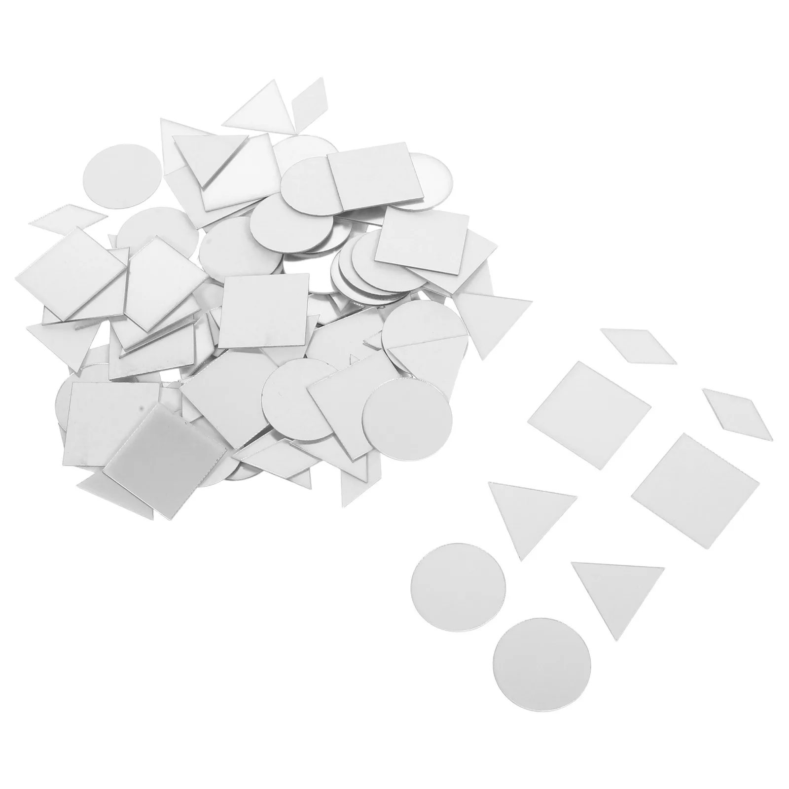 100 قطعة ملصقات جدار مرآة ثلاثية الأبعاد تصميم هندسي سطح عاكس لغرفة النوم غرفة المعيشة المدخل ركن جدار ديكور سهل