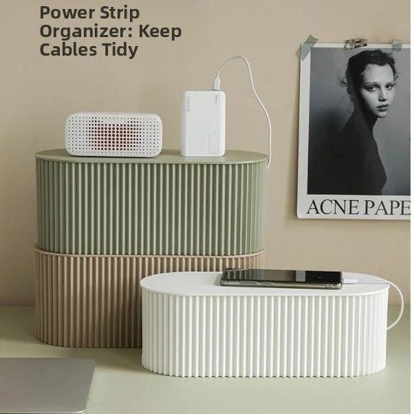 

Power Strip Cable Management Box Wire Organizer Desktop Cable Storage Holder Socket Row Support Board Electrical Cord Organizer