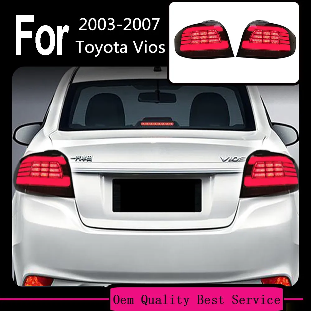 

2Pcs Vehicle Taillight Assembly LED Rear Tail Light For Toyota ViOS 2003-2007 Running Light + Brake + Reverse + Turn Signal