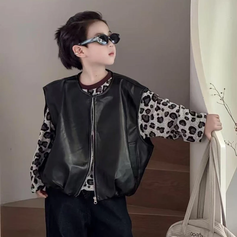 

2025 новый осенний жилет в корейском стиле для мальчиков, универсальная легкая верхняя одежда для детей