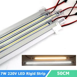 5​0CM LED Bar Light AC 220V Transparent/Milky White Cover LED Rigid Strip 2835 SMD 7W Super Bright LED Floodlight 72 LEDs Lamp