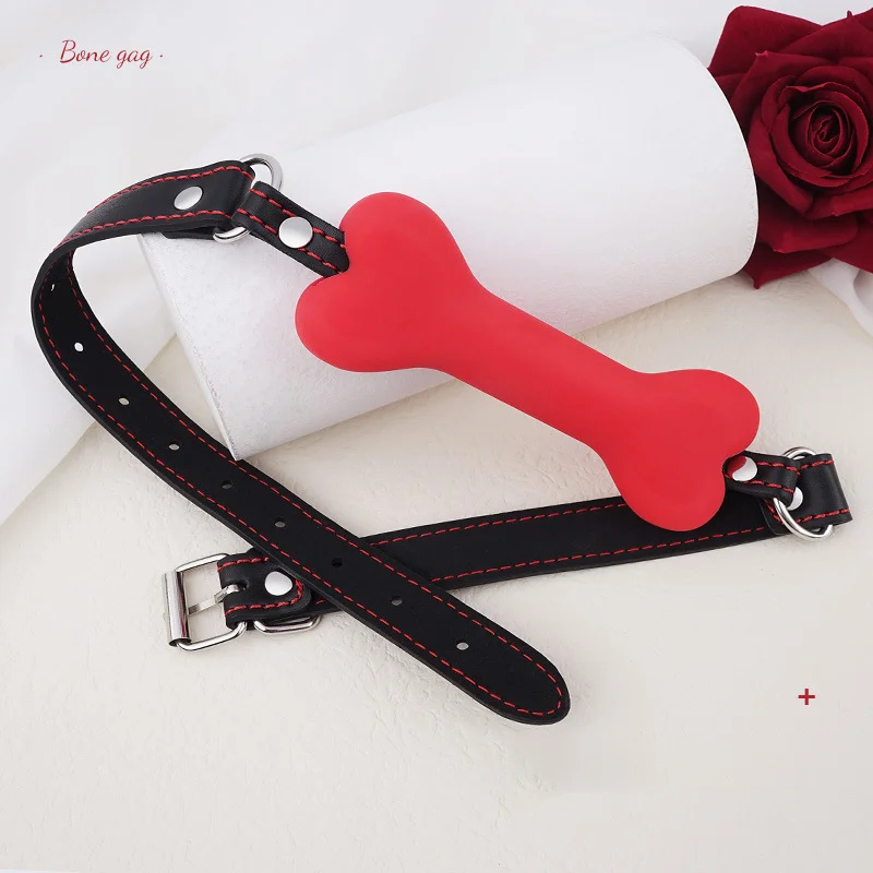 Sexy sexy leather dog bone mouth stuffed with adult bondage flirting teasing sex toys couples alternative sex toys accessories