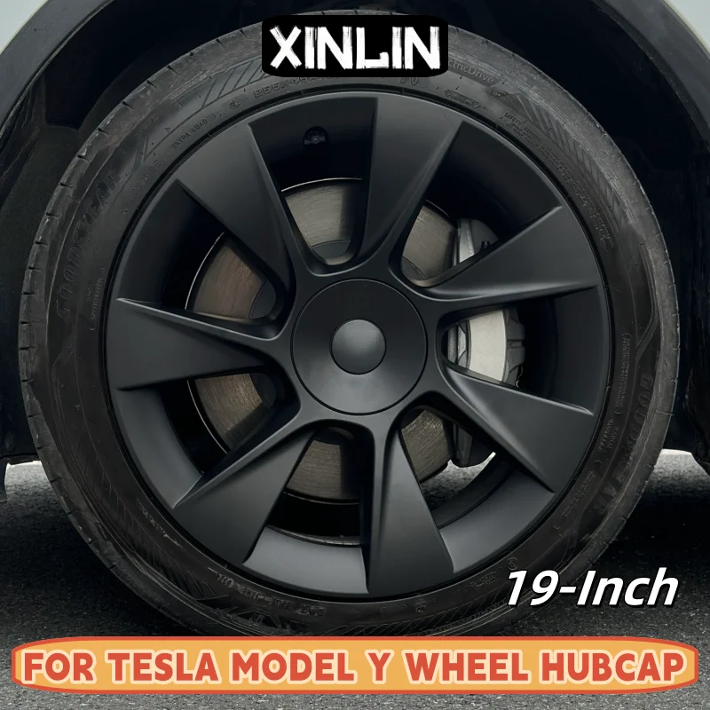 4PCS HubCap 19 Inch Wheel Caps Automobile Performance Replacement Hub Cap Full Rim Cover Accessories For Tesla Model Y 2020-2024