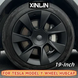 4PCS HubCap 19 Inch Wheel Caps Automobile Performance Replacement Hub Cap Full Rim Cover Accessories For Tesla Model Y 2020-2024