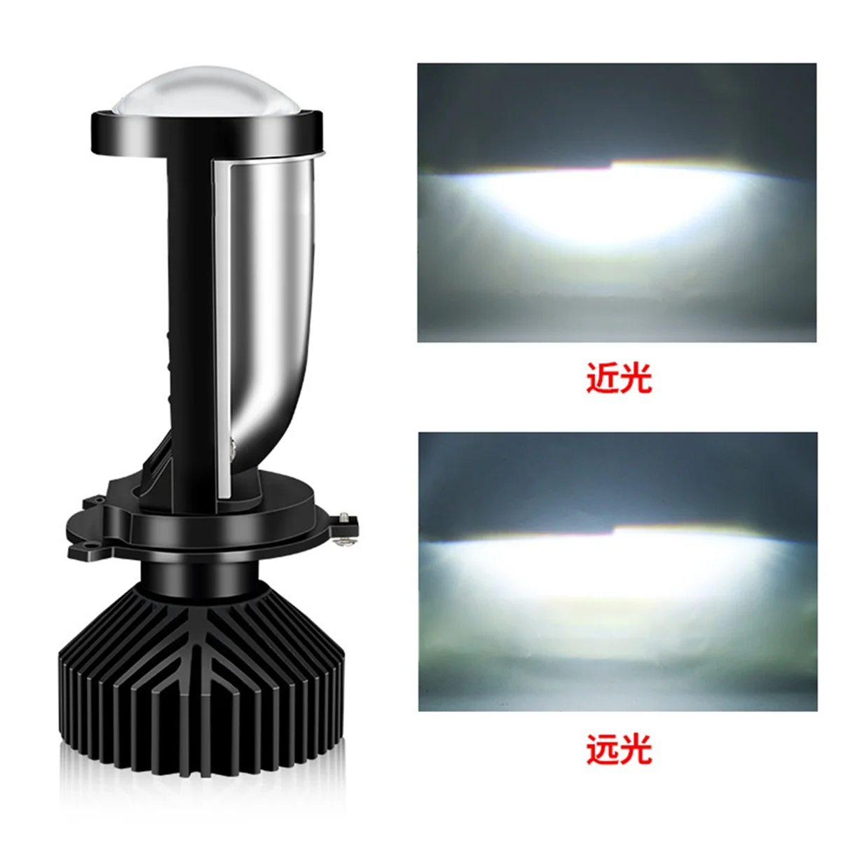 

Dne-zY9 H4 LED Projector Headlight Projector Lens with Fan Cooling Automobile Hi Lo Beam