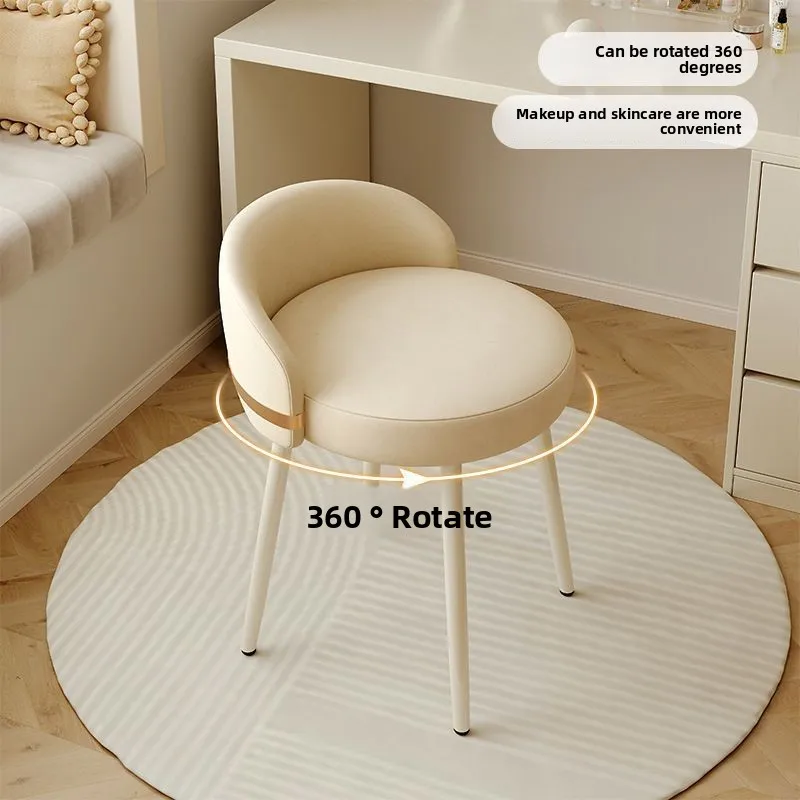 

Modern Swivel Vanity Stool 360 Rotating Makeup Chair Upholstered Dressing Table Stool for Bedroom Furniture
