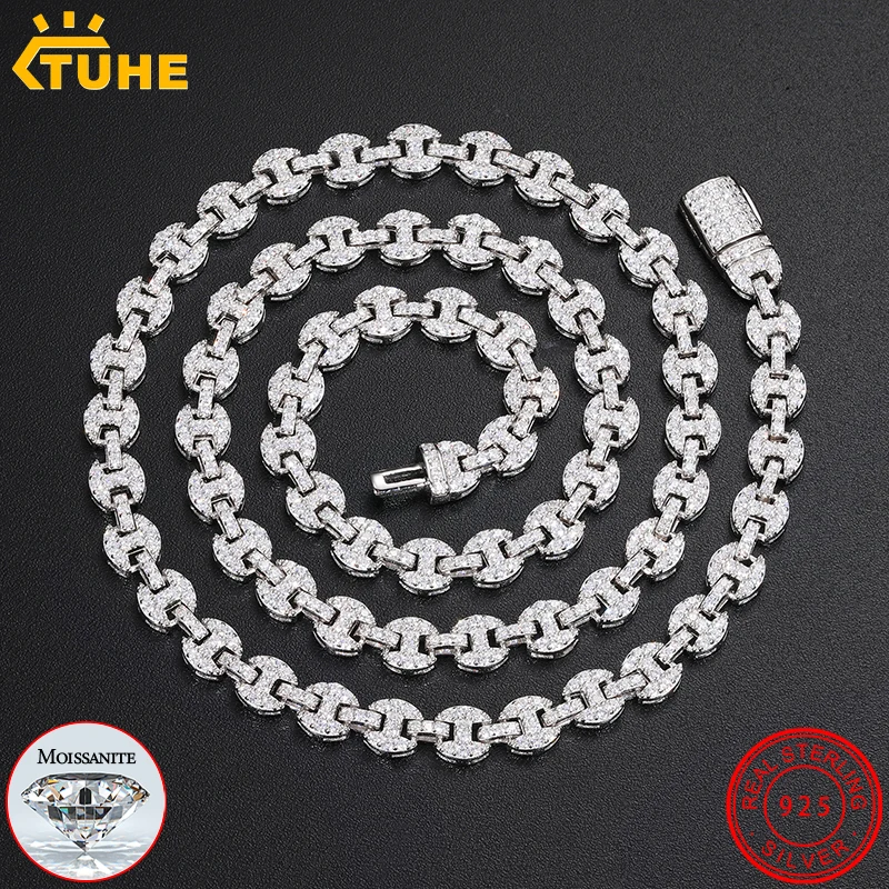 High Quality luxury Necklace Chain Cuban Mens Moissanite Necklace 925 Silver For Men Hip Hop Jewelry