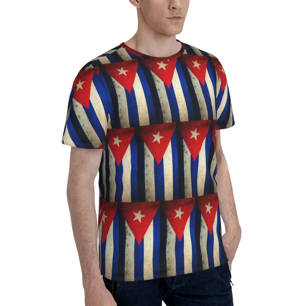 Cuba Cuban Flag T-Shirt for Men Cotton T Shirts Men's Tees Short O-Neck Summer Clothes Tops