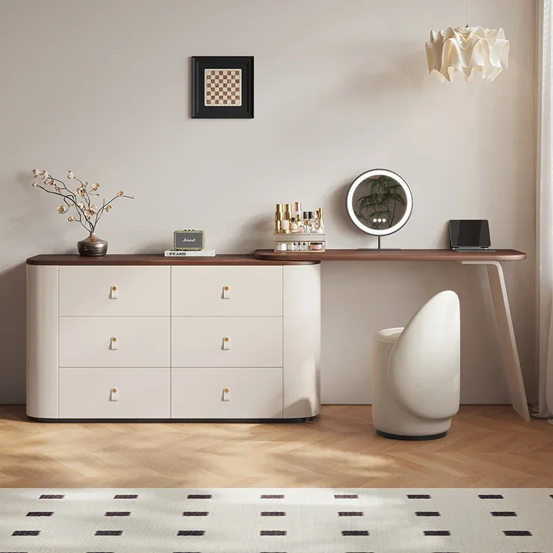 

Design Vanity Dressing Table Mirror Nordic Storage Drawer Dresser Wood Chair Multifonctional Comoda Pra Quarto Bedroom Furniture