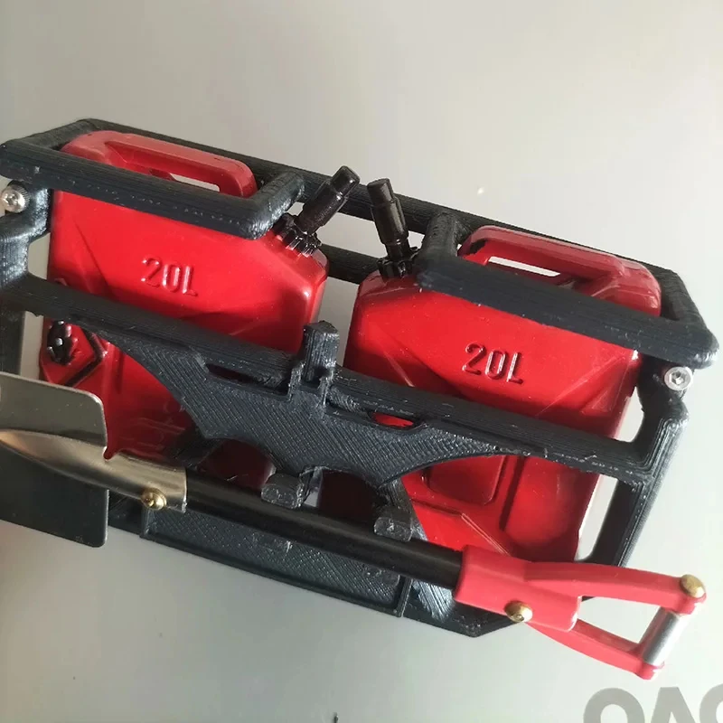 Decorazione simulata della gabbia del doppio barile dell'olio del bagagliaio del tetto per 1/10 RC Crawler Car Wrangler TRX4 Defender AXIAL SCX10 RC4WD D90 Parte