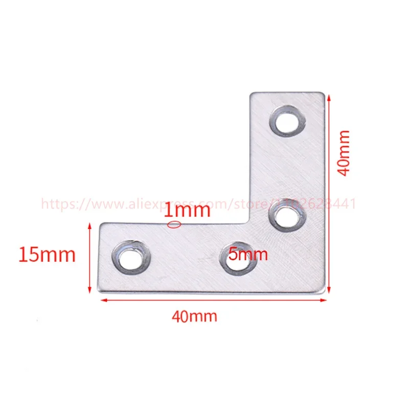 Stainless Steel Plain Angle Bracket L-joint 90 Degree Board Support Corner Bracket Furniture Fittings Connectors