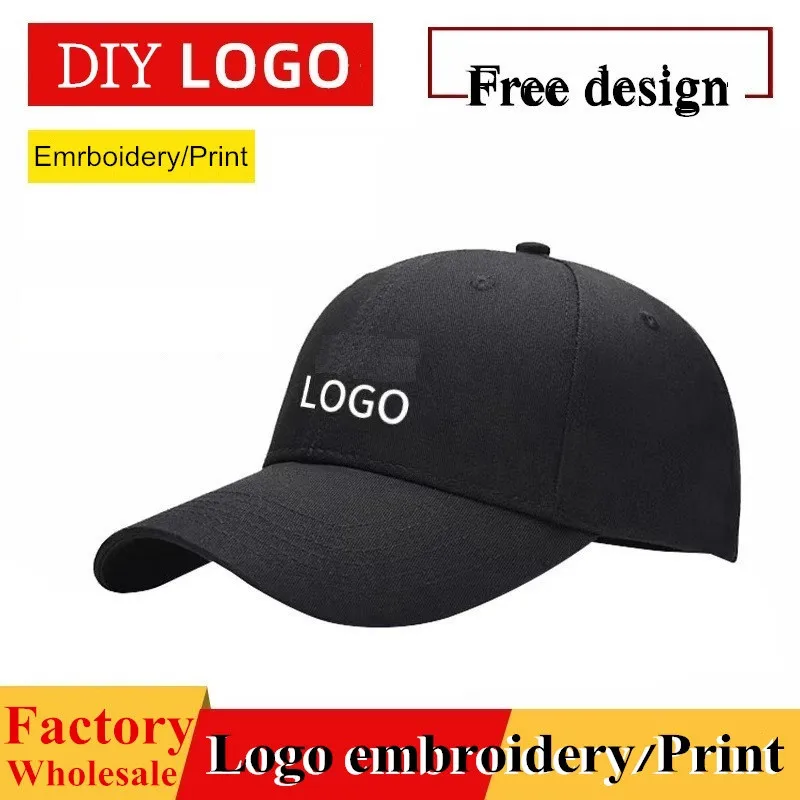 Adult Solid Plain Sports Hat Men Women's Acrylic Baseball Caps Custom Logo Embroidery Snapback Hats Diy Personalised Dad Hat