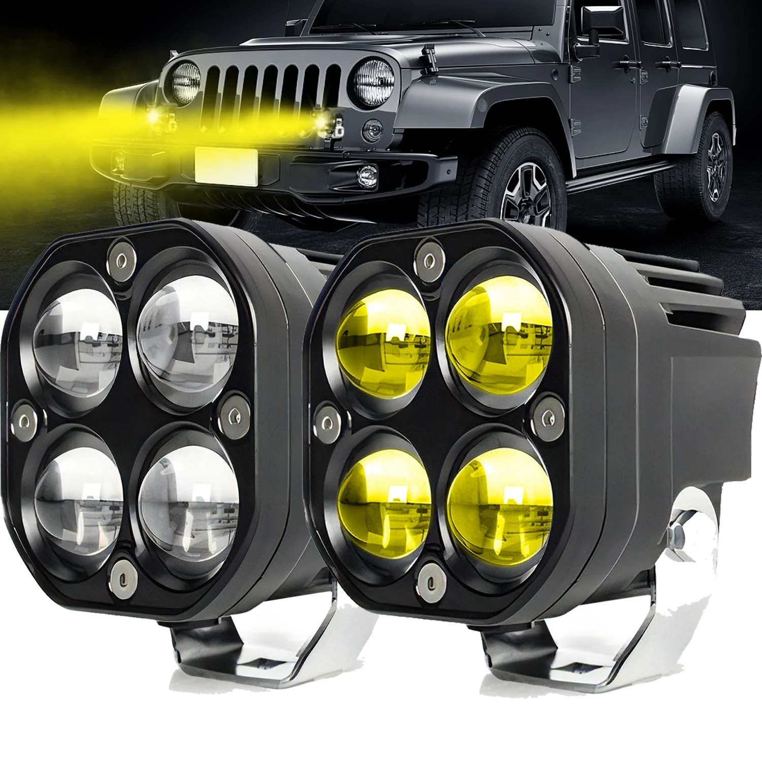 

Universal Auxiliary Driving Light Round LED Work Lights Super Bright Color Len Lighthouse 12V 24V 4X4 Scooter Truck Car SUV