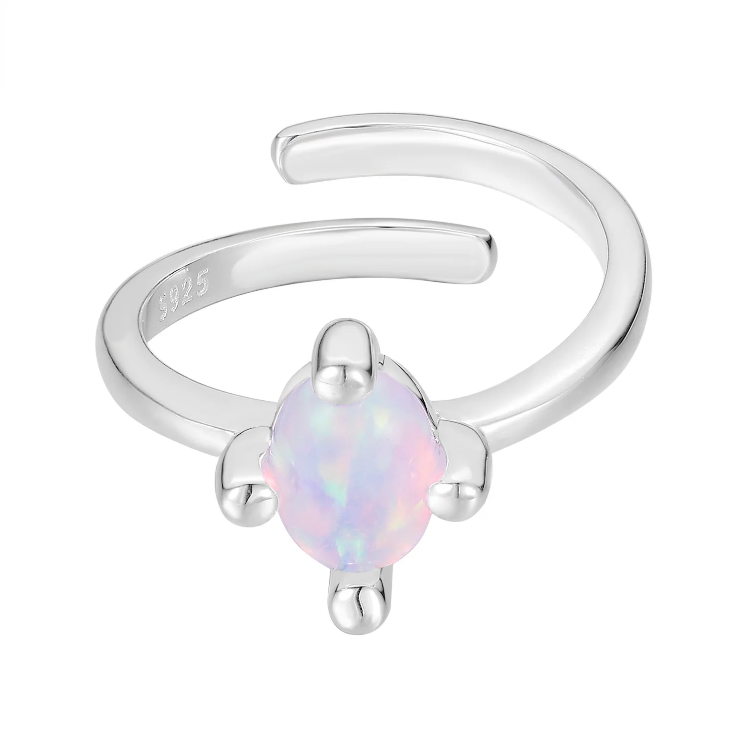 

CHOZON S925 Solid Silver Opal Ring French Celestial Wholesale Adjustable Jewelry for Women