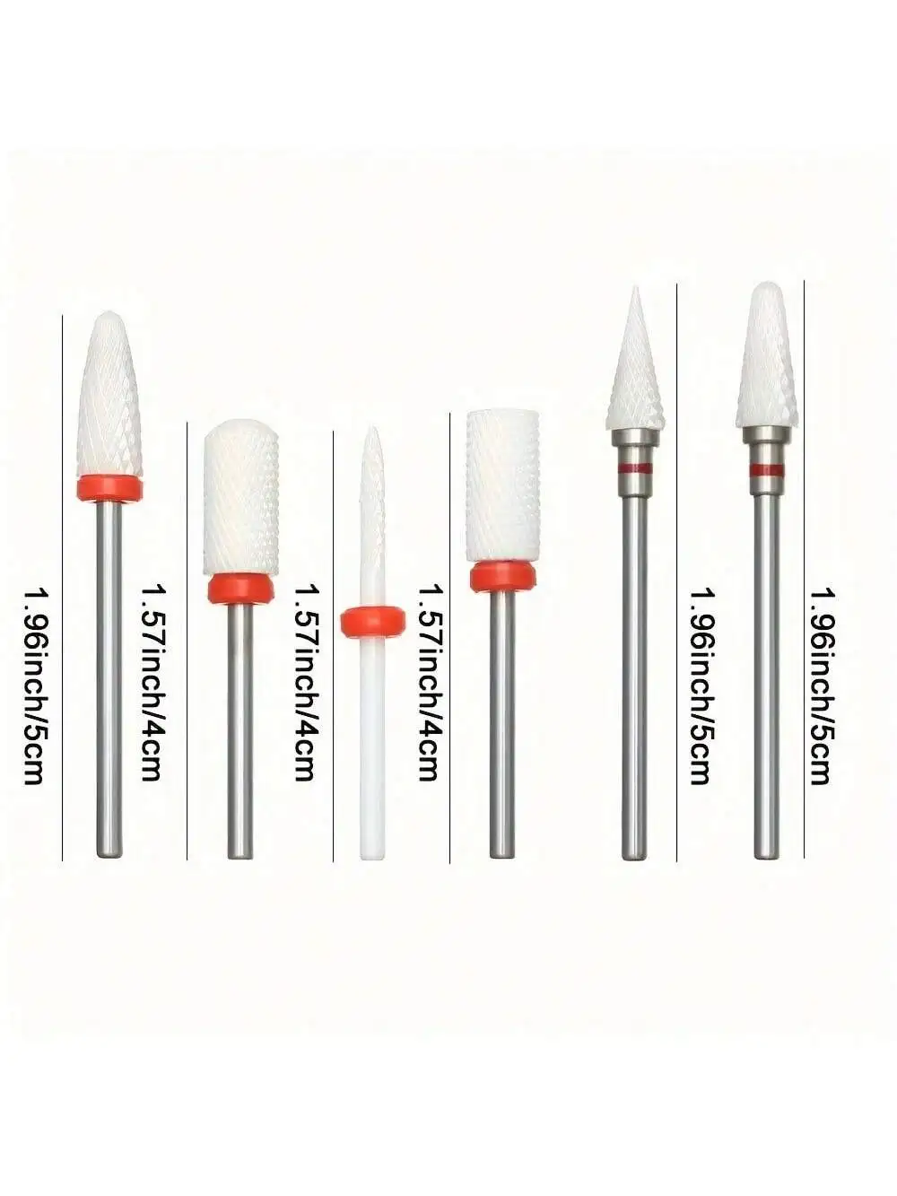 مجموعة لقم تلميع الأظافر السيراميكية مكونة من 2/6 قطع - لقم مثقاب الأظافر، فرشاة تنظيف التلميع. مزيل الباديكير لجل الأكريليك #4