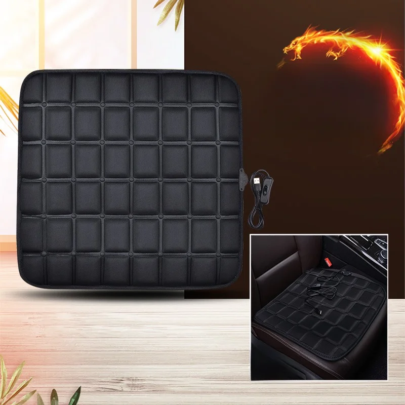 Universal Car Heatable Seat Cushion Winter Single Piece Short Plush Seat Cushion Three Piece Set Auto Interior Accessories