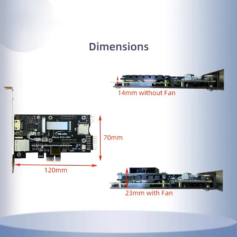 Imagem -02 - Blikvm-tela Oled para Raspberry pi Tela Oled Servidor o & m com Compatível com Poe Hdmi o & m Canal v2 Pcie Kvm sobre ip Cm4