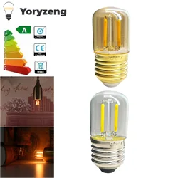 220V AC E27 T28 1W żarówka świetlówka LED Vintage Retro COB żarówka 2200K ciepła biała, szklana powłoka zastąpić żarówki