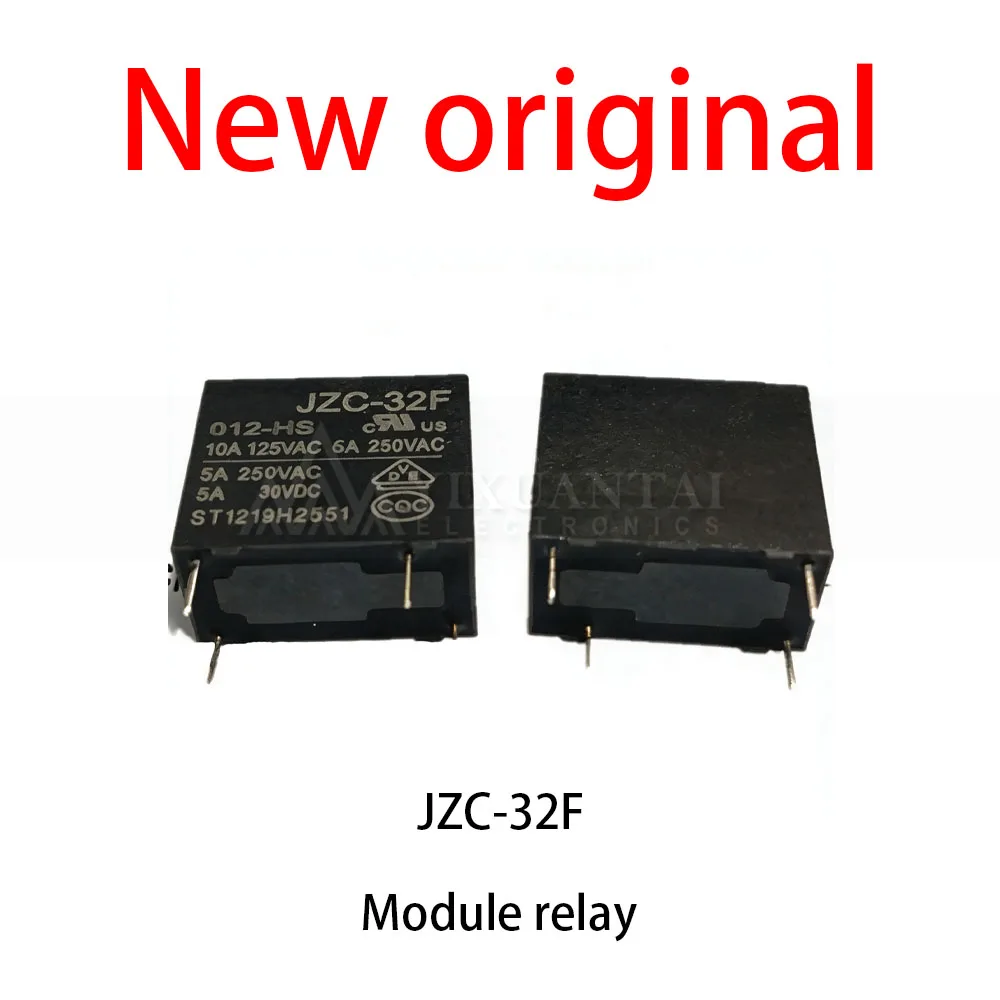 (10pcs) 100% New relay JZC-32F 012-HS Relay 12VDC 10A 125V 5A 250V 4-pin 30V