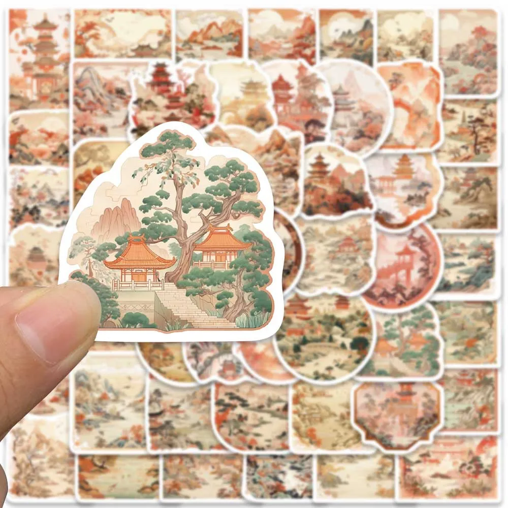 10/30/50 PIÈCES Dessin Animé Style Rétro Peinture De Paysage Autocollants BRICOLAGE Voyage Bagages Guitare Réfrigérateur Ordinateur Portable Graffiti Autocollant Enfants Autocollants