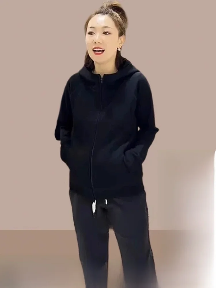 

Утепленная флисовая толстовка на молнии с капюшоном, европейский стиль, осенне-зимняя верхняя одежда, повседневное комфортное женское пальто