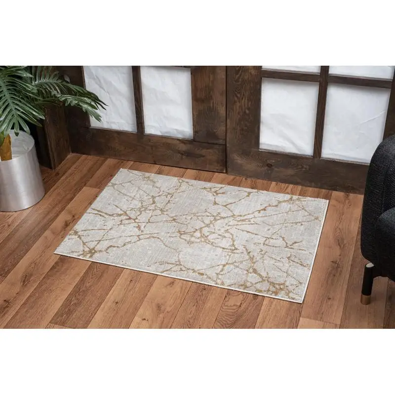 

Gold Area Rug 2ft x 3ft GC CNC6004 Elegant Design for Home Décor