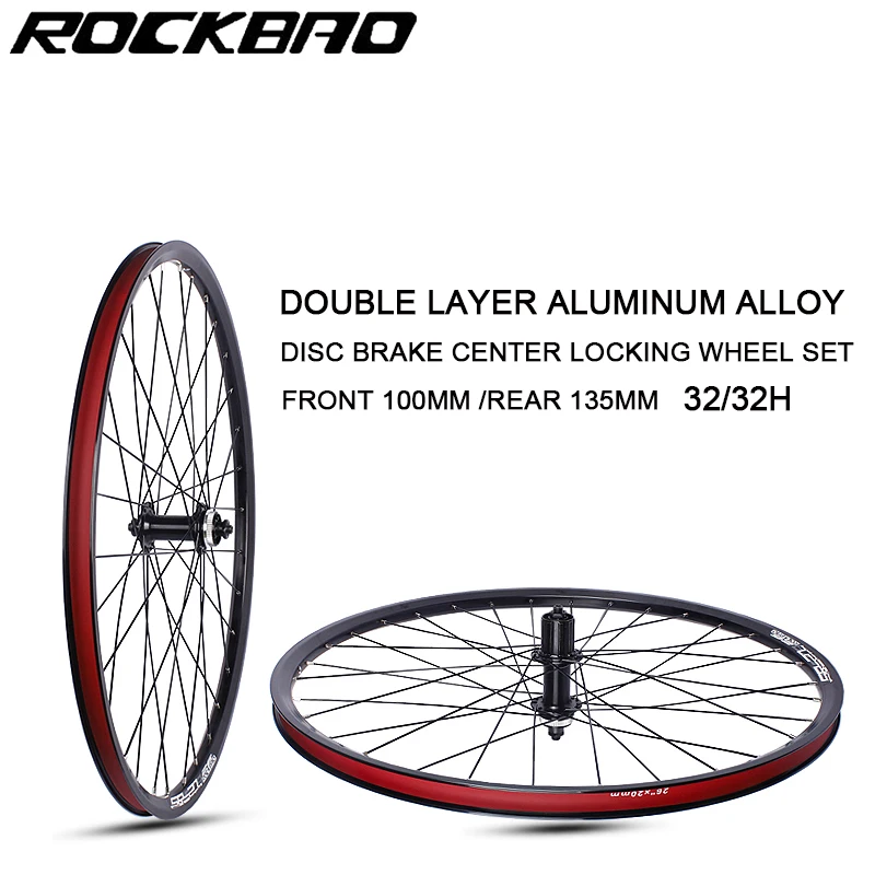 

ROCKBAO mountain wheel set 24/26/27.5/29 inch aluminum alloy disc brake TX505 road bike 700C middle lock wheel set