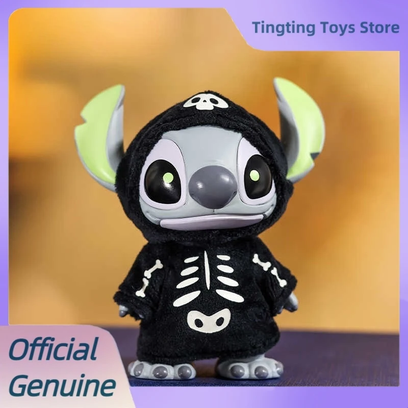Halloween Stitch Naughty Stitch Figurine Disney Pumpkin Wizard Luminous Skeleton Anime Figure Model Doll Desktop Ornament Toy