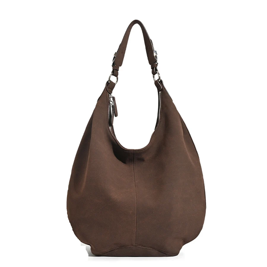 

Женская сумка через плечо из матовой замши с молнией, вместительная сумка-хобо, сумка-тоут, дорожная сумка, сумка для поездок на работу, кошельки и сумочки