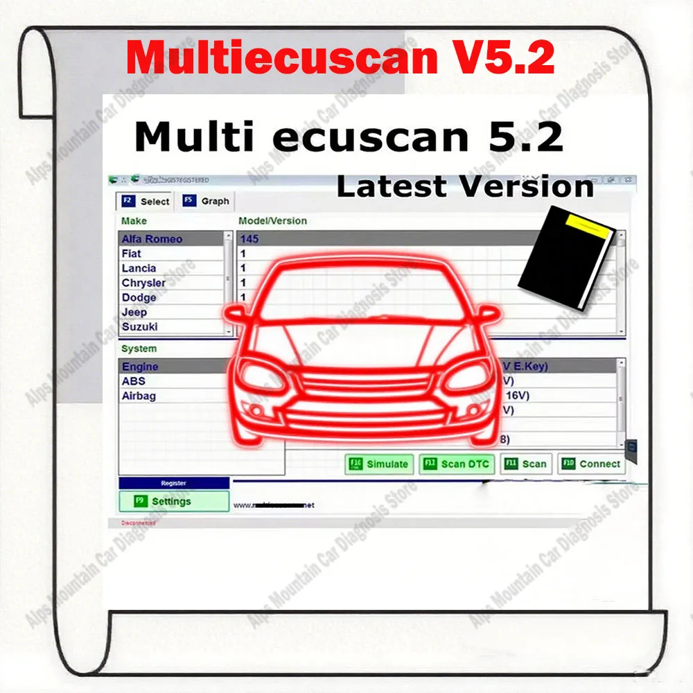 

Latest Multiecuscan V5.2 Registered Unlimited Keygen for obd 2 Scanner Multi Ecu Scan work for ELM327 OBDII Diagnostic Tool